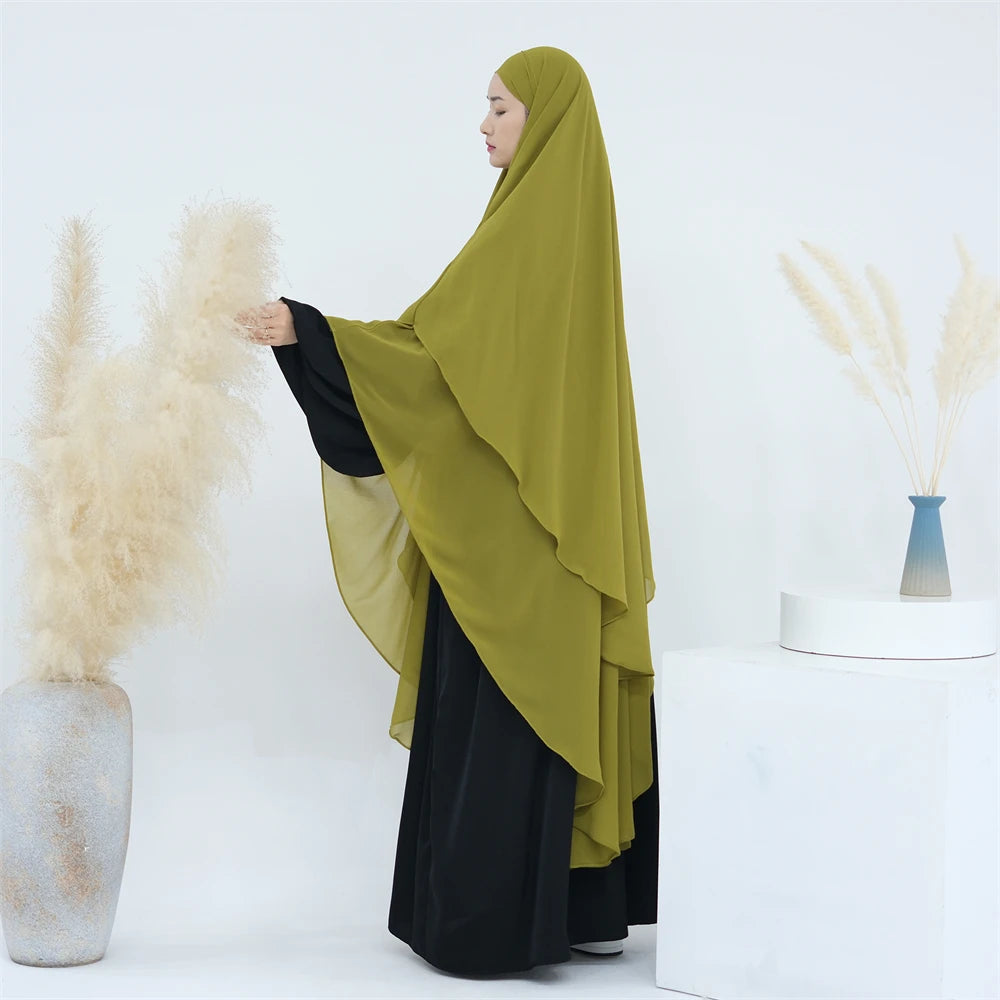 Ramadan Eid Dubai Chiffon Niqab Maxi Khimar Abaya Damen Islam Muslim Hijab Dress Abayas For Women Kebaya Hijabs Femme Musulmane