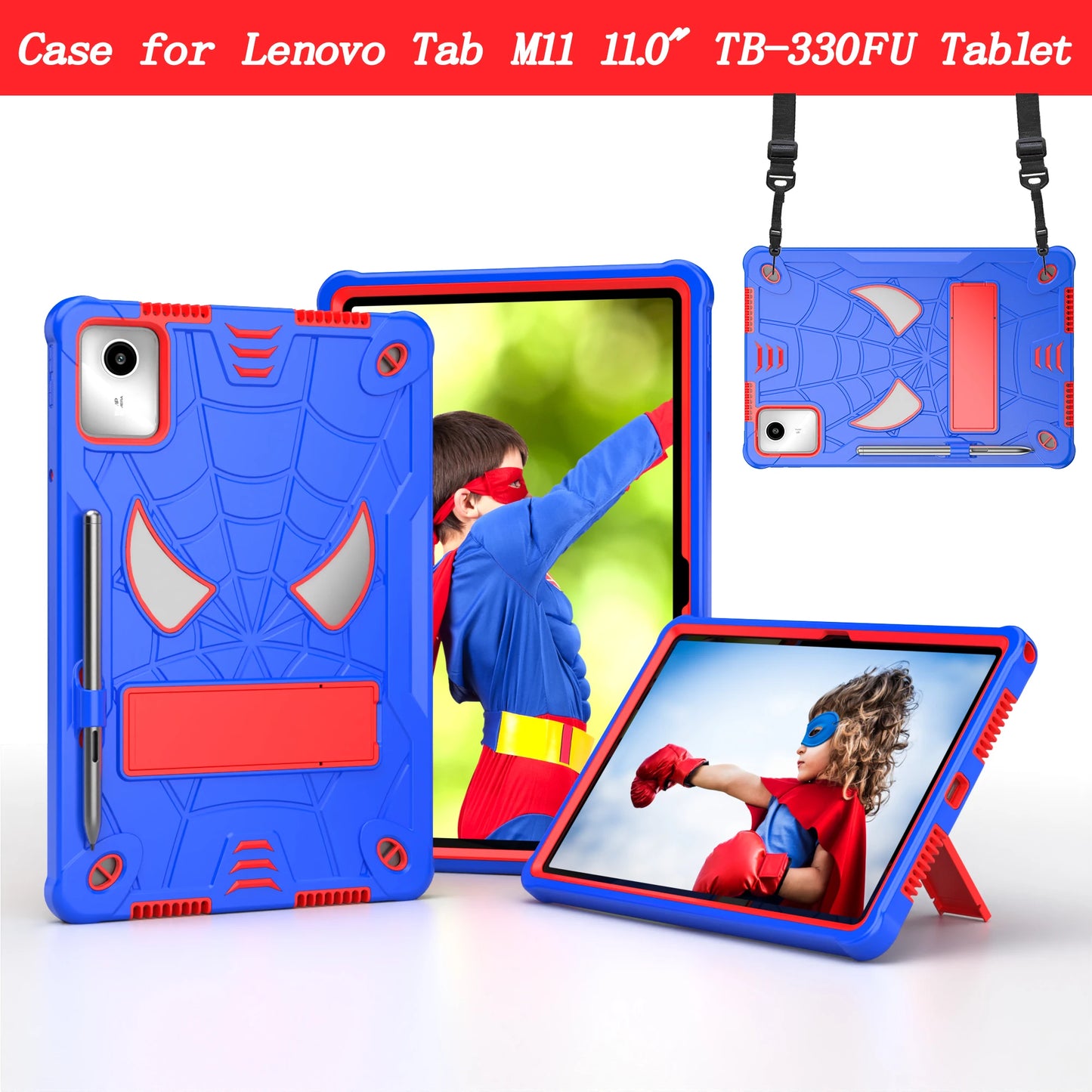 For Lenovo Tab M11 Xiaoxin Pad 2024 11 inch TB331FC TB330FU Lenovo Tab K11 Kids Safe Shockproof Spider Tablet Case Fundas Cover