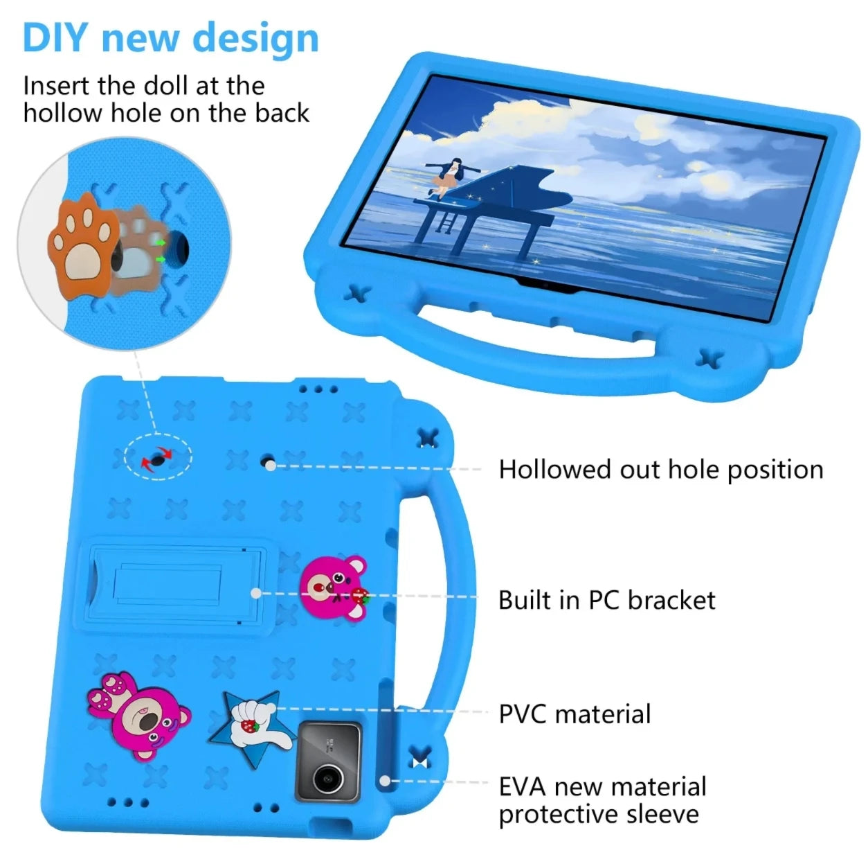 For Lenovo Tab P12 12.7 inch /Xiaoxin Pad Pro 12.7 inch TB-370FU TB-371FC Tablet Case Kids Multicolor Shockproof Shell