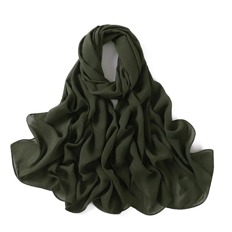 Women Muslim Chiffon Hijab Shawls Scarf Modal Cotton Jersey Hijabs Plain Soft For Woman Muslim Voile Head Wraps 70*180cm Islamic