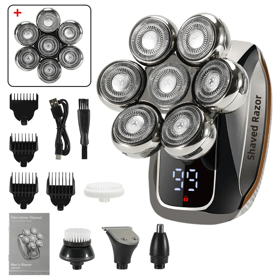 NEW Shaver For Men 7D Independently 7 Cutter Floating Head Waterproof Electric Razor Multifunction USB Charge Trimmer Men