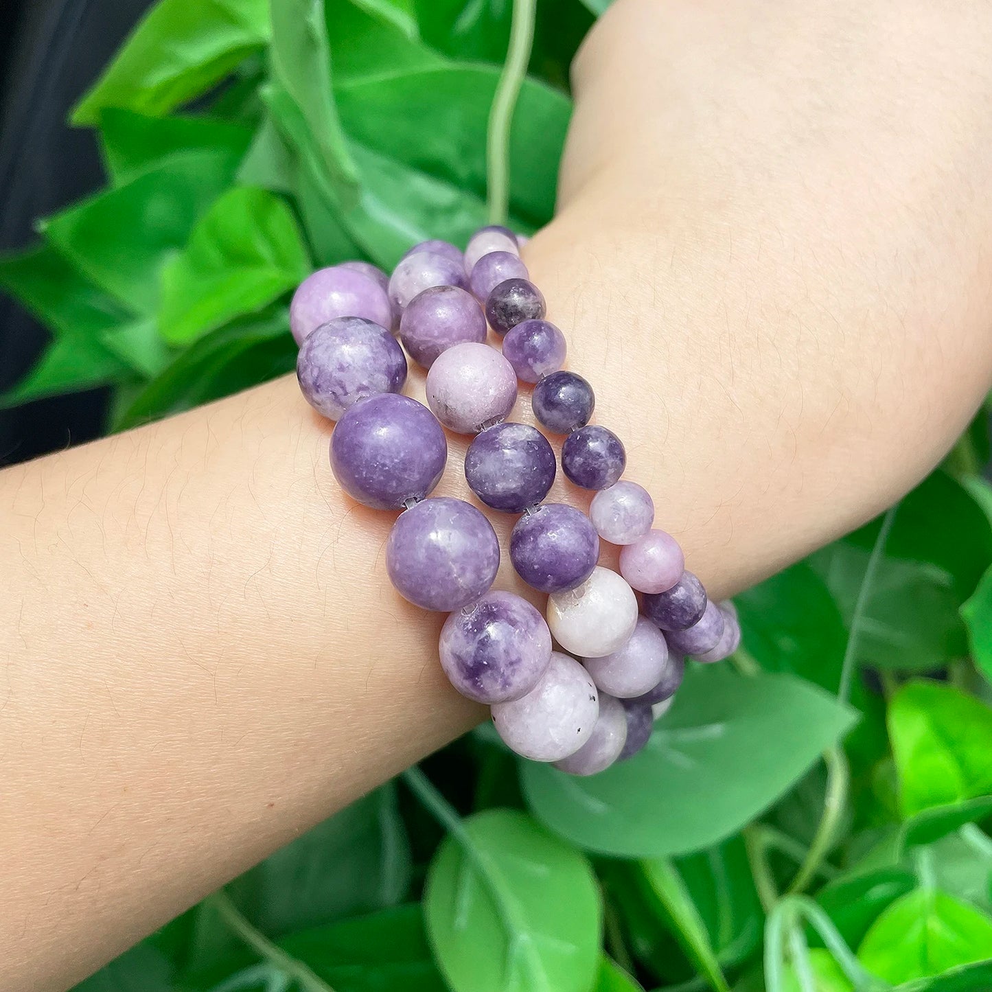 Natural Purple Mica Stone Beads 4-10mm Violet Color Round Loose Spacer Beads for Jewelry Making Beadwork DIY Bracelet 15''