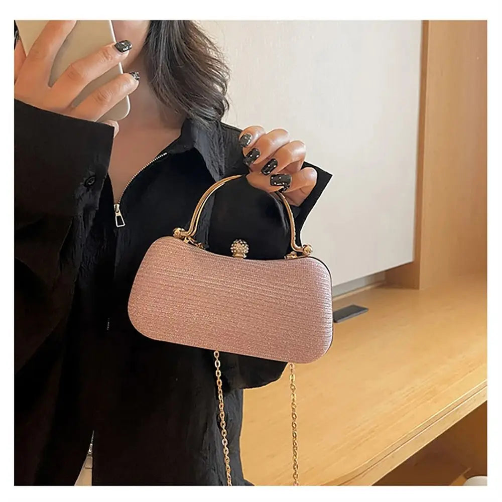 Wedding Bridal Beaded Women Evening Bag Dinner Bag Chain Shoulder Handbags Elegant Rhinestones Clutch Egg Shape Evening Bag