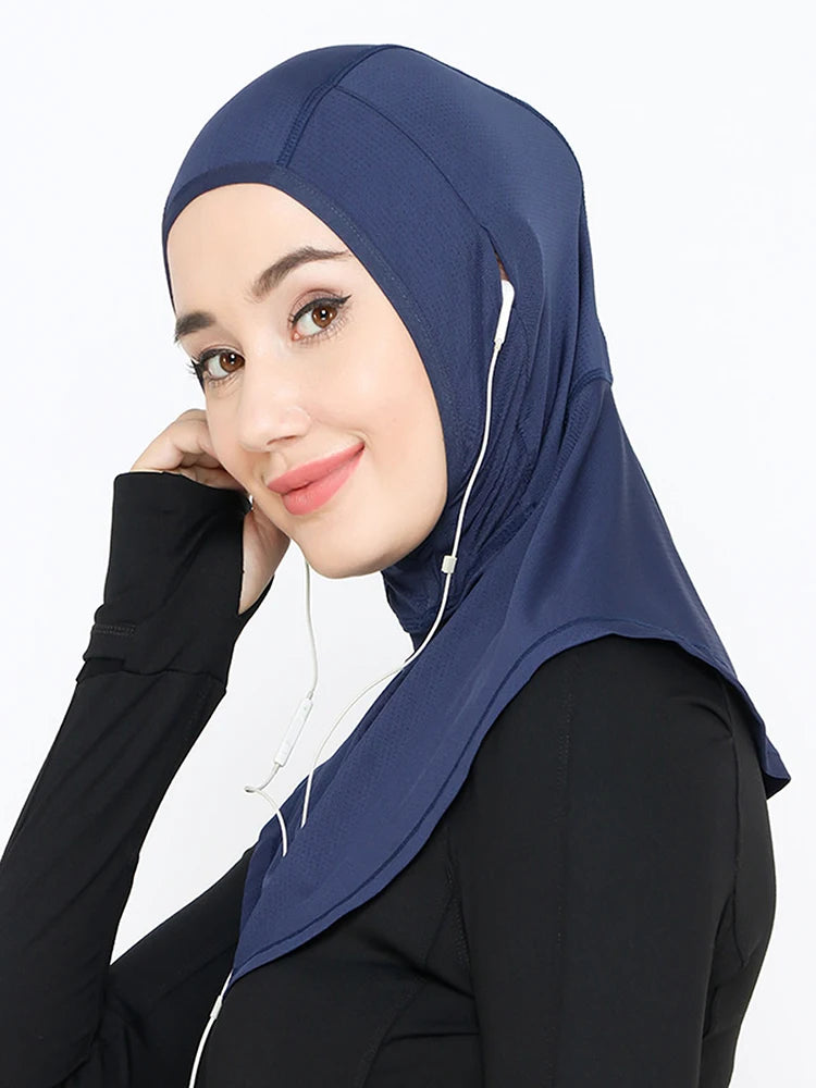 Muslims Instant Headscarf For Female Headscarf Headscarf That Can Be Worn With Headphones Breathable Comfort Sporty Headscarf 