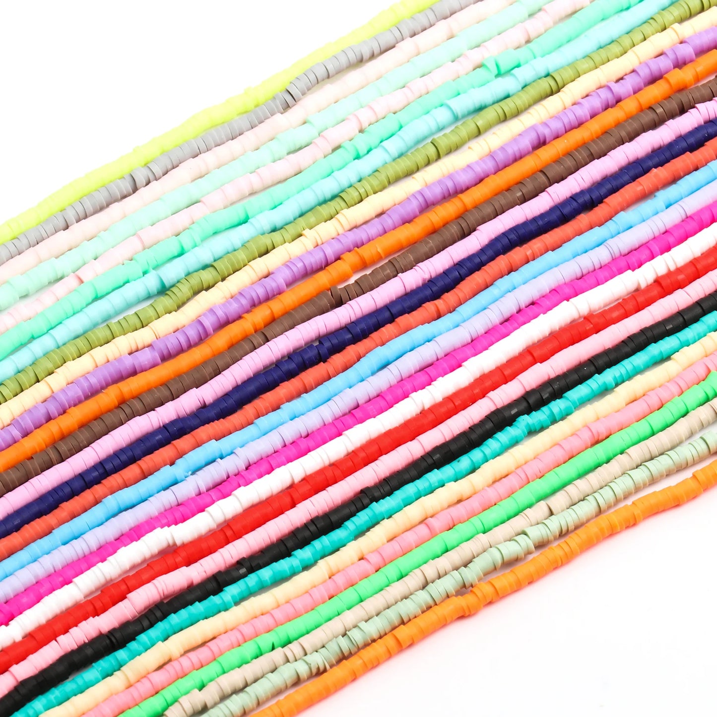 350pcs Multicolors 3mm Slice Polymer Clay Spacer Beads Chip Disk Heishi Beads For Jewelry Making DIY Bracelets Accessories 15''