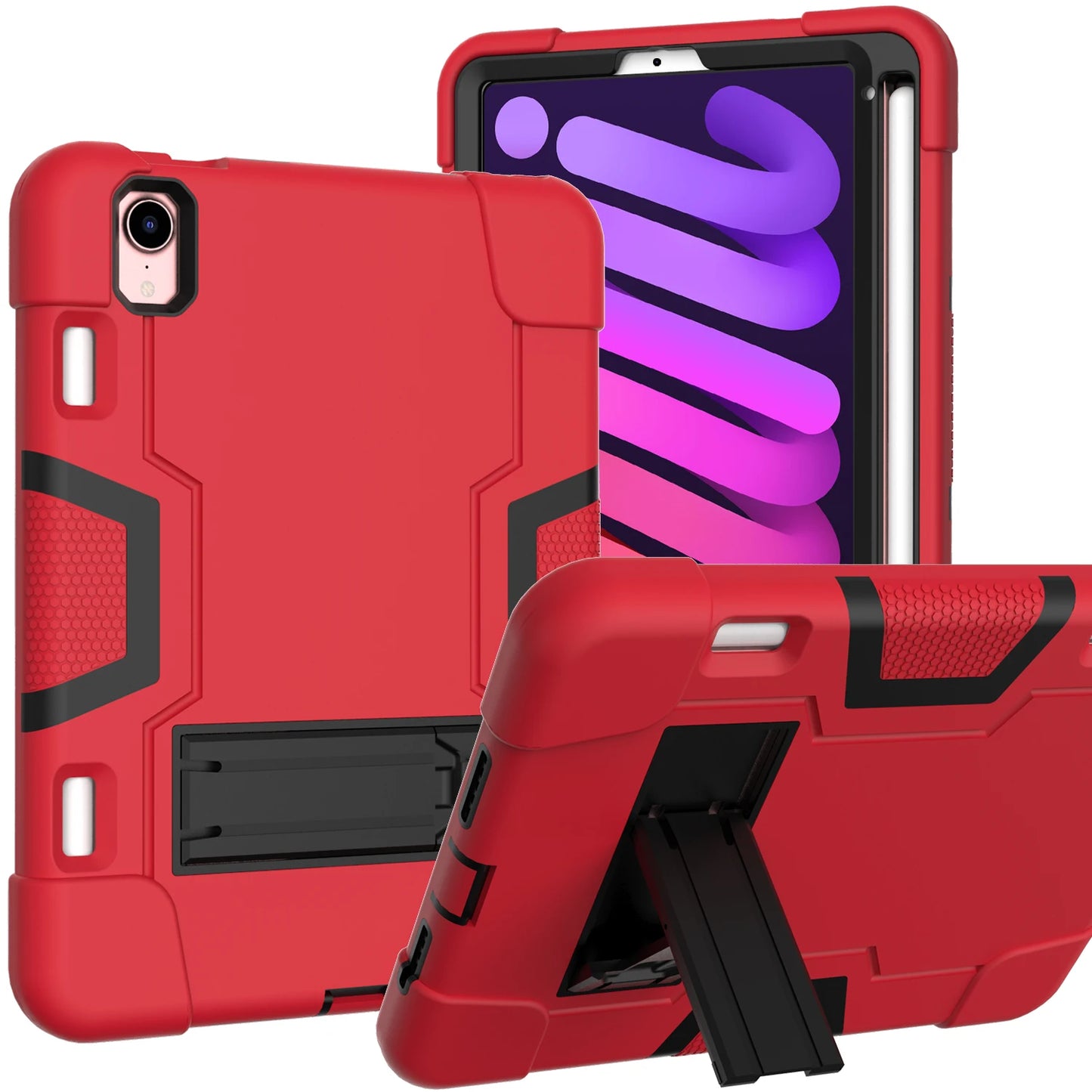 Armor Stand Case Universal For iPad Mini 7 (A17 Pro) 6 2024 2021 8.3inch A2995 A2996 A2567 A2568 A2569 3-Layers Shockproof Cover