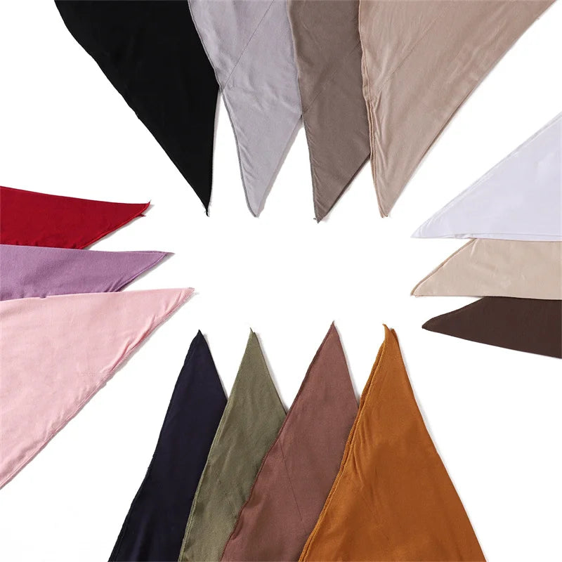 Women High Quality Muslim Cotton Modal Hijab Shawls Plain Triangle Wrap Beach Summer Islamic Ramadan Snood Scarves 140*70*95Cm