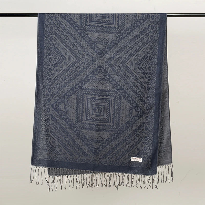 New Winter Scarf Women Keep Warm Cashmere Scarves Casual Designer Pashmina Neckerchief Tassel Shawl Hijab Wrap