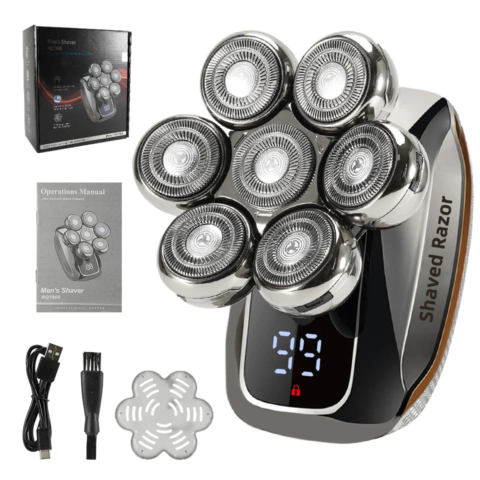 NEW Shaver For Men 7D Independently 7 Cutter Floating Head Waterproof Electric Razor Multifunction USB Charge Trimmer Men