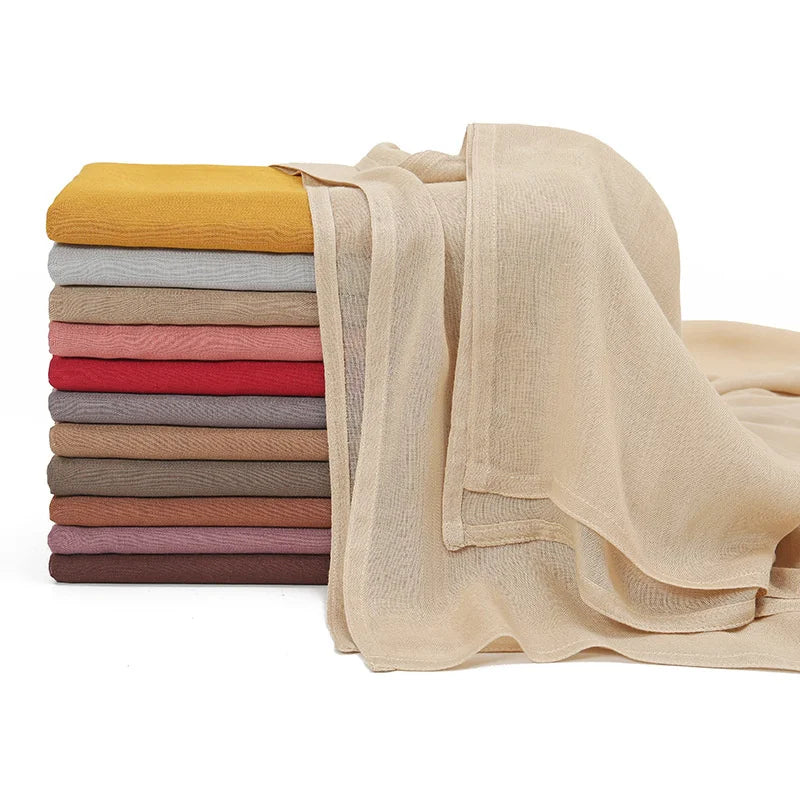 180*95cm Big Size Women Plain Solid Cotton Rayon Hijab Scarf Lady High Quality Wraps Shawls Muslim Modal Headband Islamic