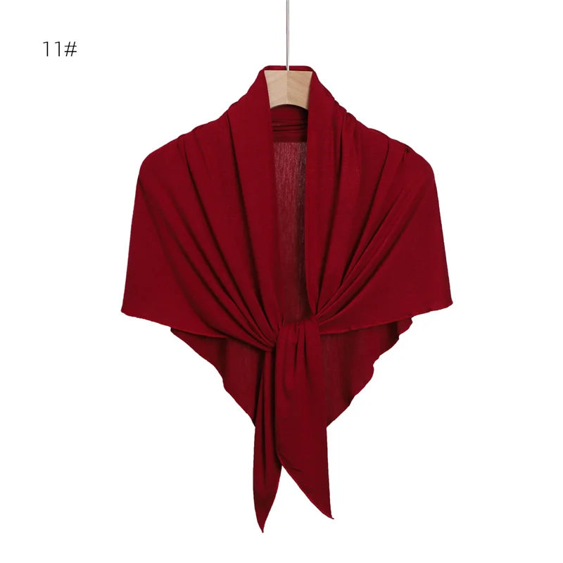 Women High Quality Muslim Cotton Modal Hijab Shawls Plain Triangle Wrap Beach Summer Islamic Ramadan Snood Scarves 140*70*95Cm
