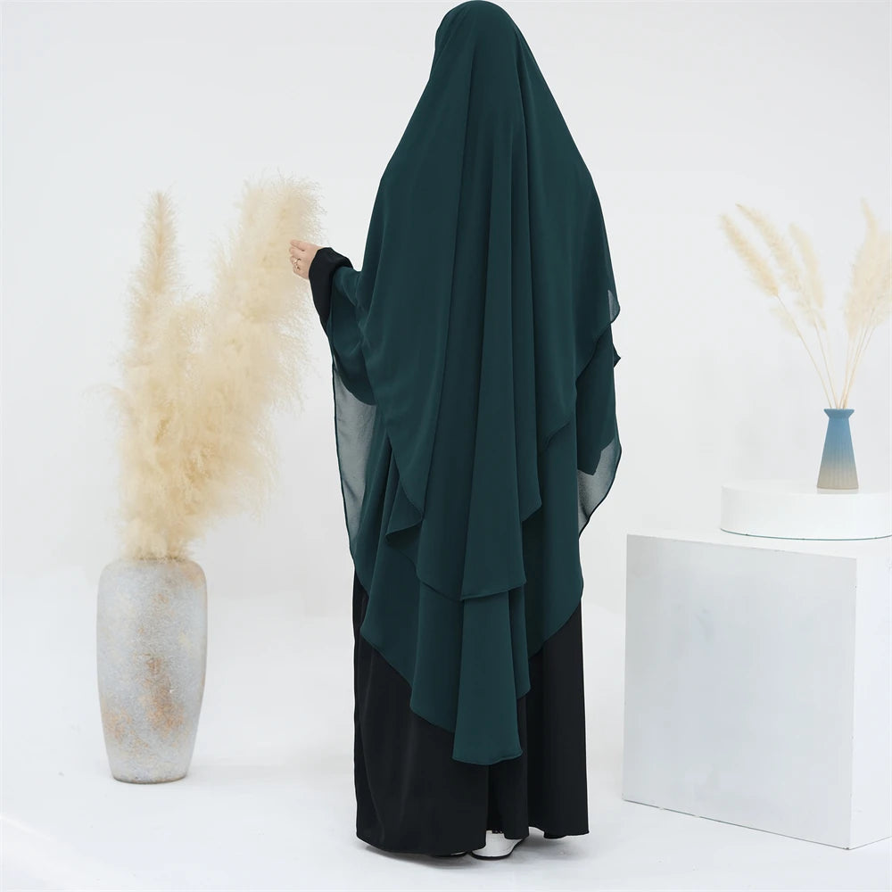 Ramadan Eid Dubai Chiffon Niqab Maxi Khimar Abaya Damen Islam Muslim Hijab Dress Abayas For Women Kebaya Hijabs Femme Musulmane