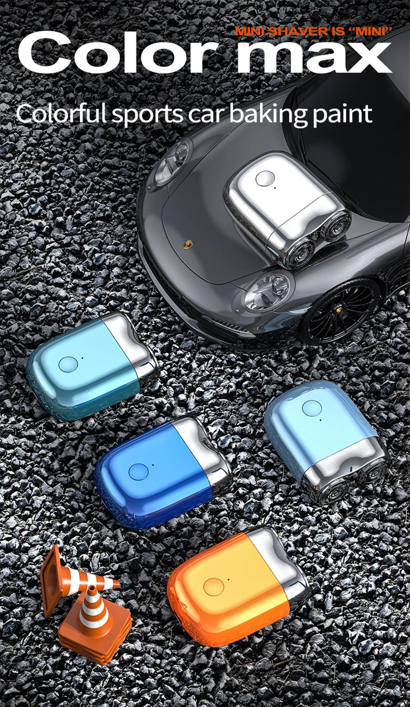 Trendy Colorful Electric Shaver Double Floating Head Mini Beard Knife For Men Portable Travel Cordless Face Body Razor Trimmer