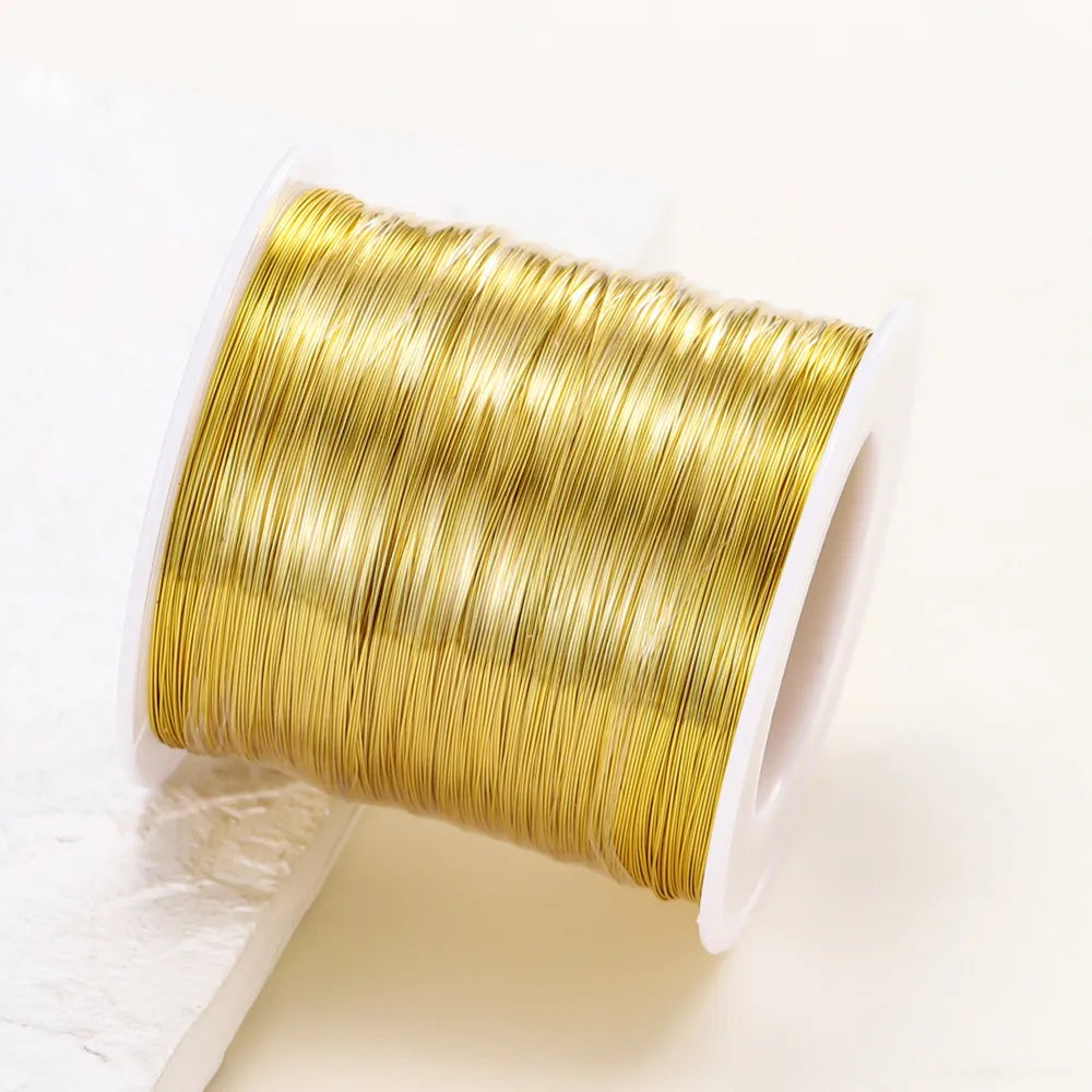 18K Real Gold Plated Copper Wire For DIY Handmade Jewelry Making Supplies Jewellery Accessories Beads Materials Wire Wholesale