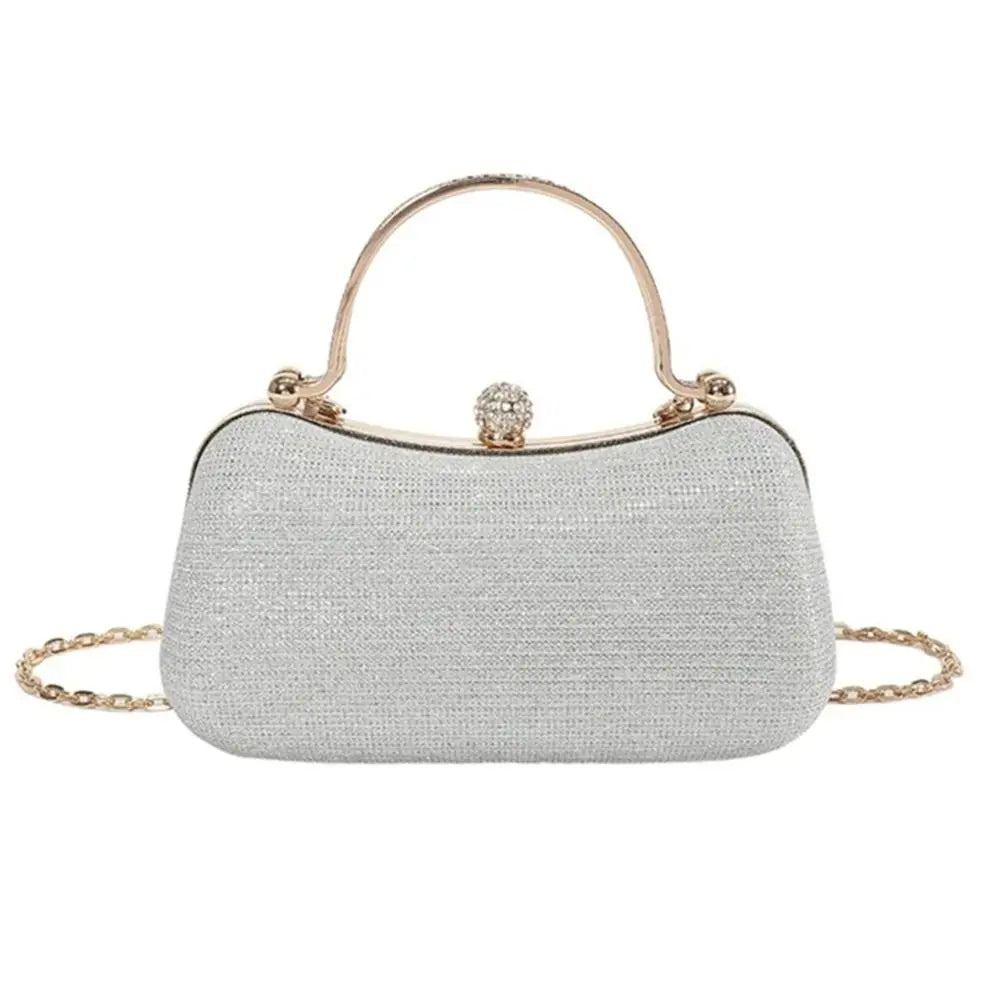 Wedding Bridal Beaded Women Evening Bag Dinner Bag Chain Shoulder Handbags Elegant Rhinestones Clutch Egg Shape Evening Bag
