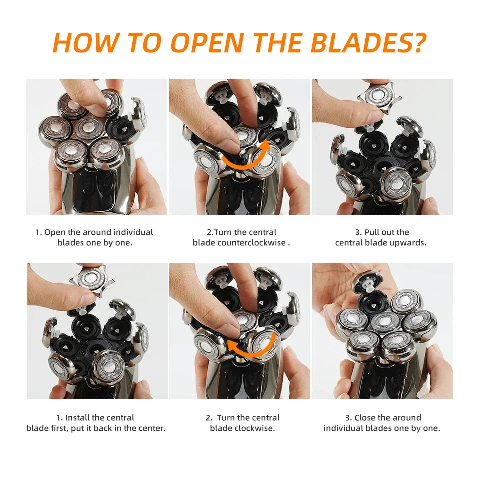 NEW Shaver For Men 7D Independently 7 Cutter Floating Head Waterproof Electric Razor Multifunction USB Charge Trimmer Men