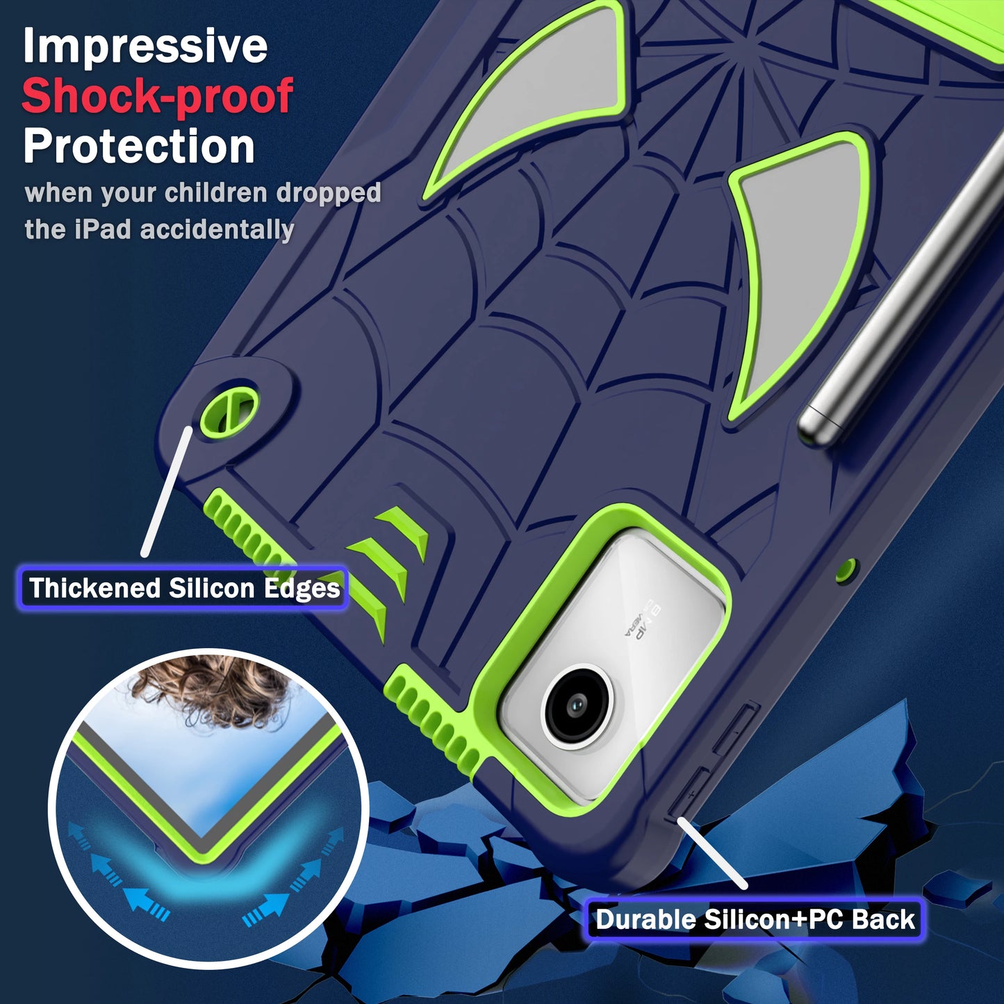 For Lenovo Tab M11 Xiaoxin Pad 2024 11 inch TB331FC TB330FU Lenovo Tab K11 Kids Safe Shockproof Spider Tablet Case Fundas Cover