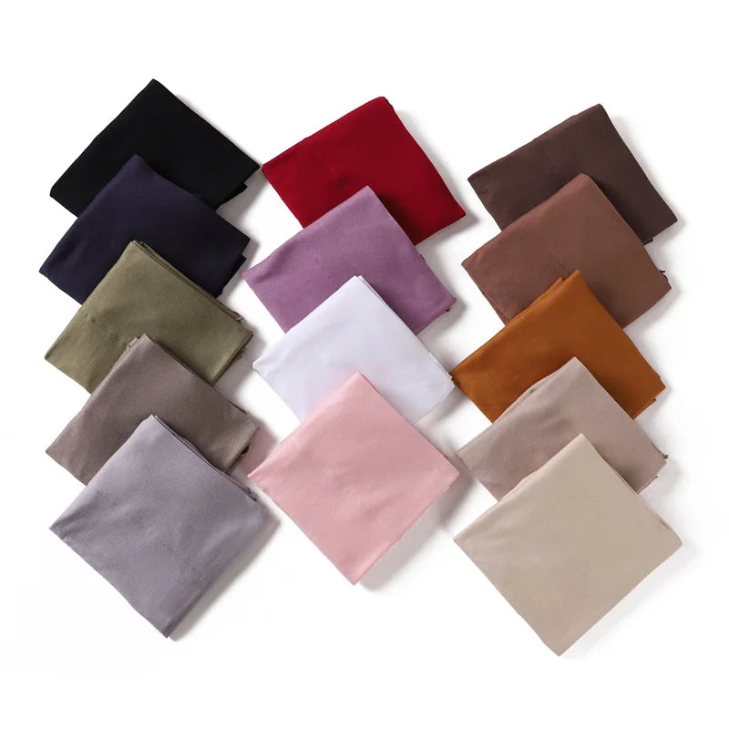 Women High Quality Muslim Cotton Modal Hijab Shawls Plain Triangle Wrap Beach Summer Islamic Ramadan Snood Scarves 140*70*95Cm