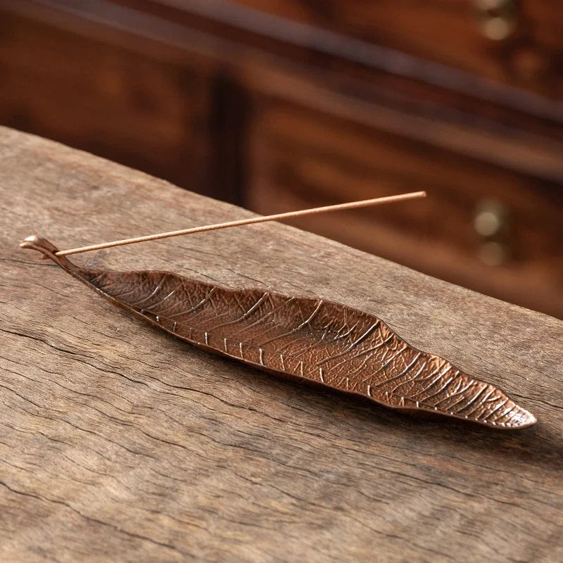 Incense Holder Ash Catcher Long Leafs Censer Meditation Home Decor Accessories