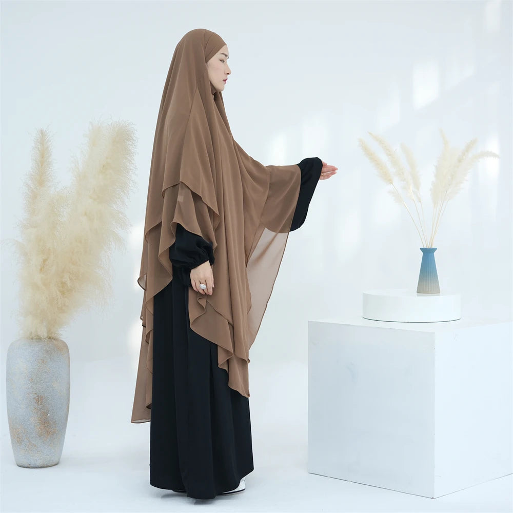 Ramadan Eid Dubai Chiffon Niqab Maxi Khimar Abaya Damen Islam Muslim Hijab Dress Abayas For Women Kebaya Hijabs Femme Musulmane