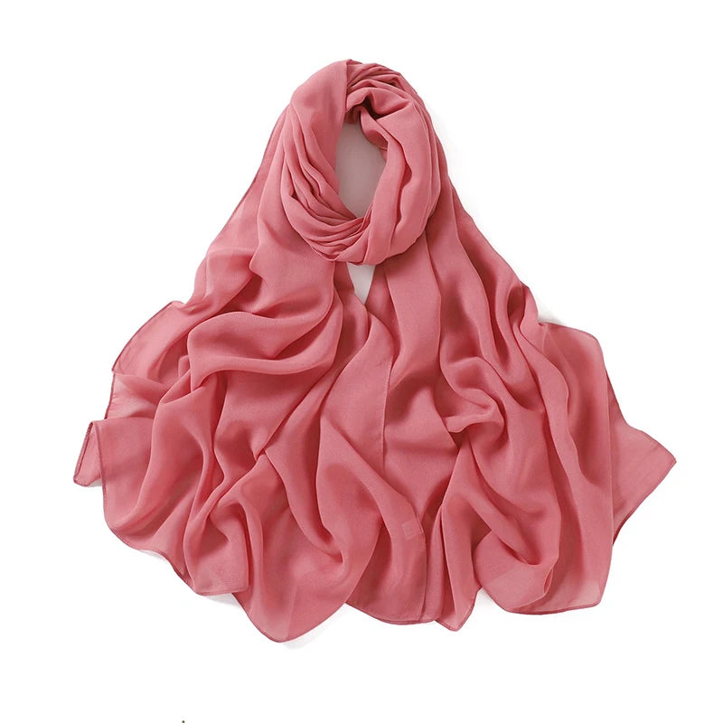 Women Muslim Chiffon Hijab Shawls Scarf Modal Cotton Jersey Hijabs Plain Soft For Woman Muslim Voile Head Wraps 70*180cm Islamic