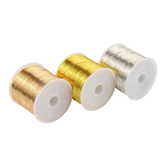 100M/Roll Gold Silver Color Copper Wire for Bracelet Necklace DIY Colorfast Beading Wire Jewelry Cord String Handcraft Making