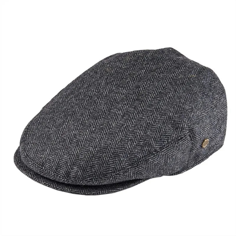 VOBOOM Herringbone Ivy Cap Driving Flat Caps 50% Wool Tweed Scally Hat Bunnet Paddy Dai Cheese-cutter Hats 200