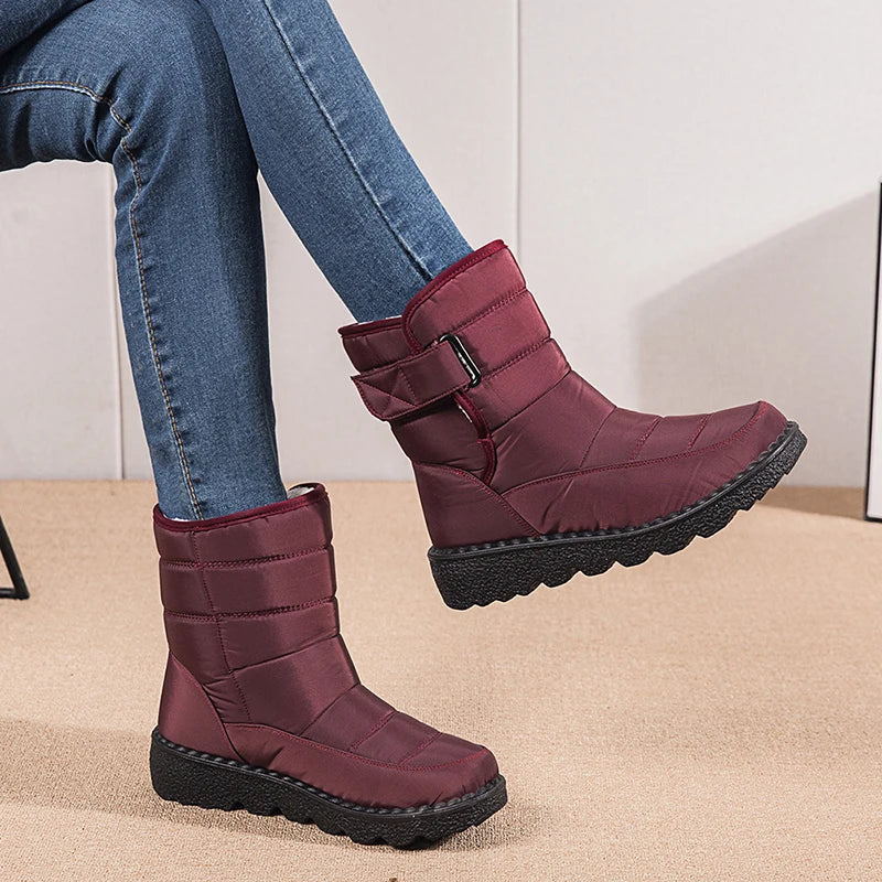 Waterproof Snow Boots for Women 2023 Non-slip Warm Winter Shoes Woman Thicken Plush Platform Ankle Boots Cotton Padded Shoes