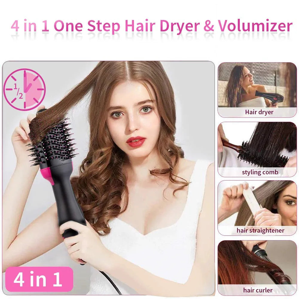 One-Step Volumizer Hair Dryer And Hot Air Brush 4 In 1 Hair Dryer Brush Blow Dryer Brush In One Ceramic Coating Hot Air Brush