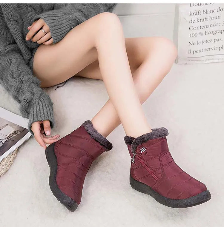 Snow Women Boots Comfortable Women's Boots Waterproof Women Shoes Zipper Shoes Woman Soft Fur Women's Winter Boots Botas Mujer