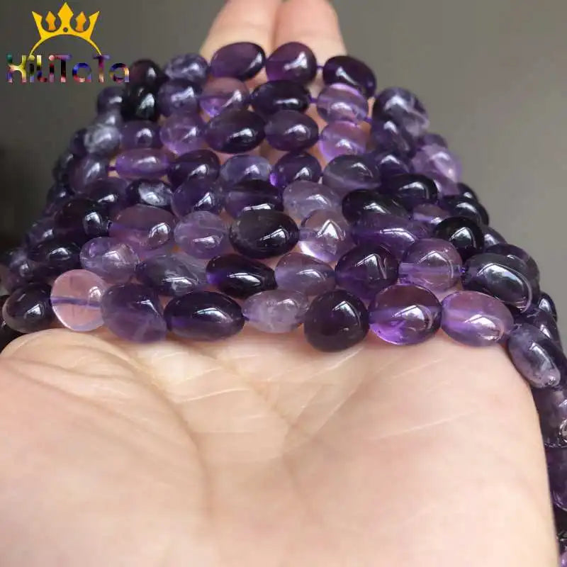 8-10mm Irregular Purple Amethysts Crystal Beads Natural Loose Beads For Jewelry Making DIY Ear Studs Bracelet Accessories 15''