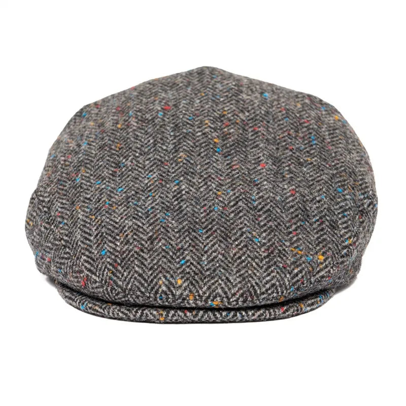 VOBOOM Herringbone Ivy Cap Driving Flat Caps 50% Wool Tweed Scally Hat Bunnet Paddy Dai Cheese-cutter Hats 200