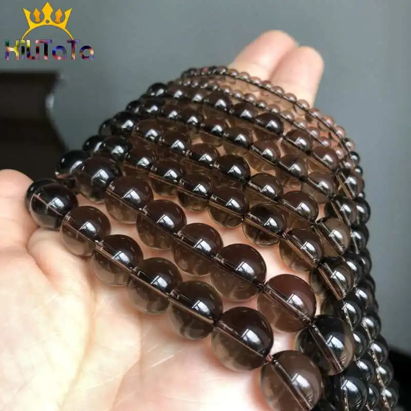 Natural Stone Beads Smoky Quartzs Crystal Loose Spacer Beads For Jewelry Making DIY Bracelet Necklace 15'' Strands 4/6/8/10/12mm