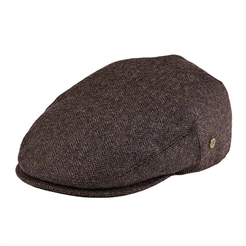 VOBOOM Herringbone Ivy Cap Driving Flat Caps 50% Wool Tweed Scally Hat Bunnet Paddy Dai Cheese-cutter Hats 200