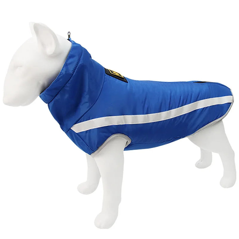 Winter Pet Jacket Warm Fleece Lining Clothes For Large Dogs Big Dog Coat Waterproof French Bulldog Pug Costume Labrador