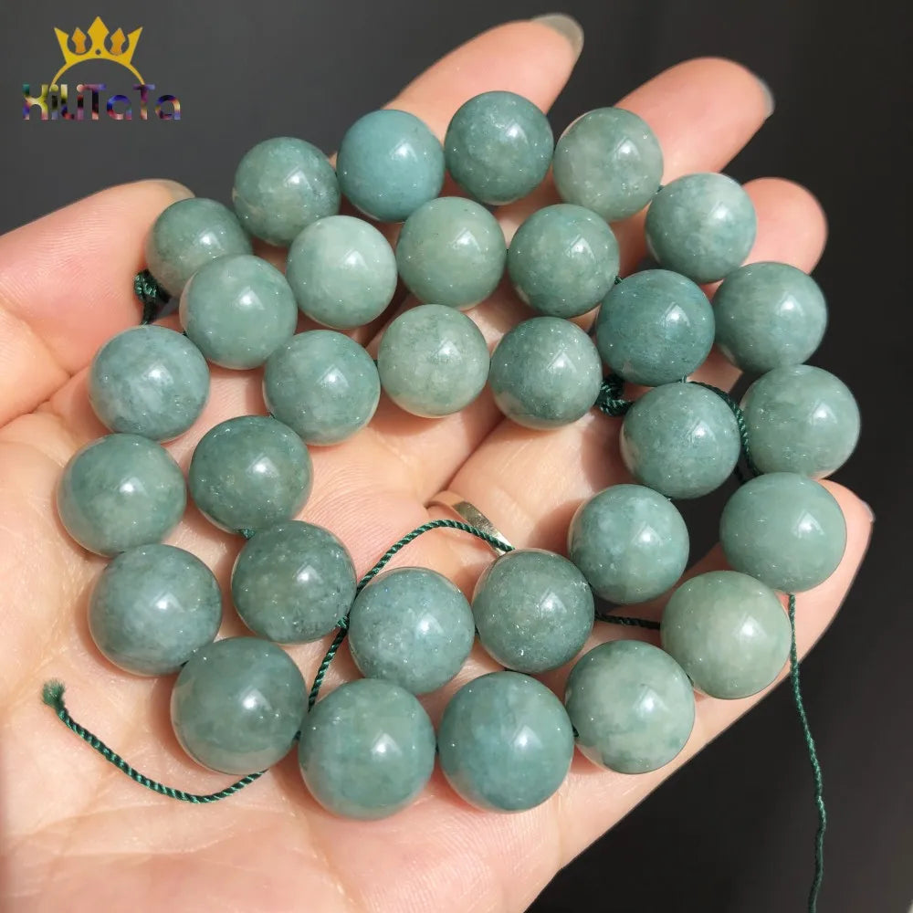 6 8 10 12mm Burmese Jades Stone Beads Natural Loose Spacer Beads For Jewelry Making Round Beads DIY Bracelet Accessories 15''