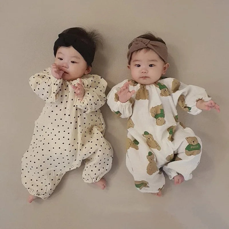 Spring Baby Clothing Casual Cartoon Rompers For Toddler Girls Infant Boys Jumpsuits