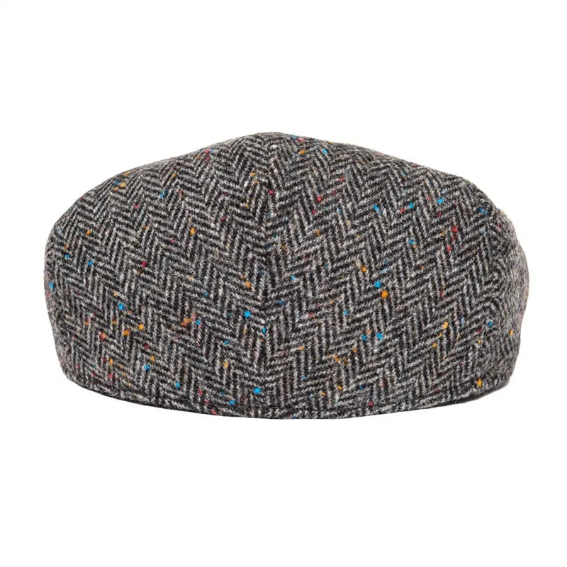 VOBOOM Herringbone Ivy Cap Driving Flat Caps 50% Wool Tweed Scally Hat Bunnet Paddy Dai Cheese-cutter Hats 200