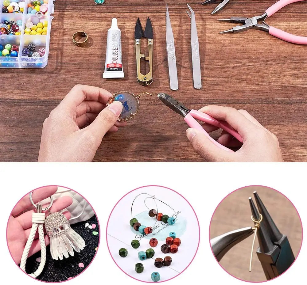 Pink Jewelry Pliers Tools Equipment Stainless Steel End Cutting Wire Pliers Hand Tools for DIY Jewelry Handmade Making Pliers