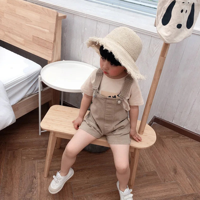 Spring Kids Clothes Boys Pants Girls Overall Solid Children Jumpsuit Girl Outfit