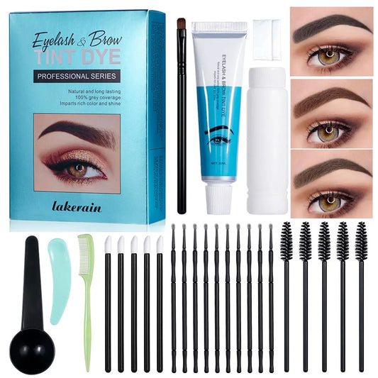 3Colors Options Eyebrow Dyeing Cream Set Waterproof Durable Brown Tint Eyebrow Henna Mascara Eyebrows Paint Makeup