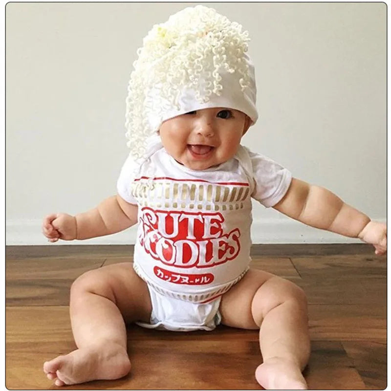 Baby Bodysuits Infant Short Sleeve CUTE NOODLES O-Neck Bodysuit Newborn Babe One Piece Toddler Clothes