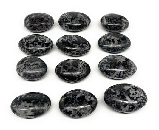 2.2 Lbs, 1.8"-2.3", 12pcs, Indigo Gabro Merlinite Palm-Stone Polished, B27242