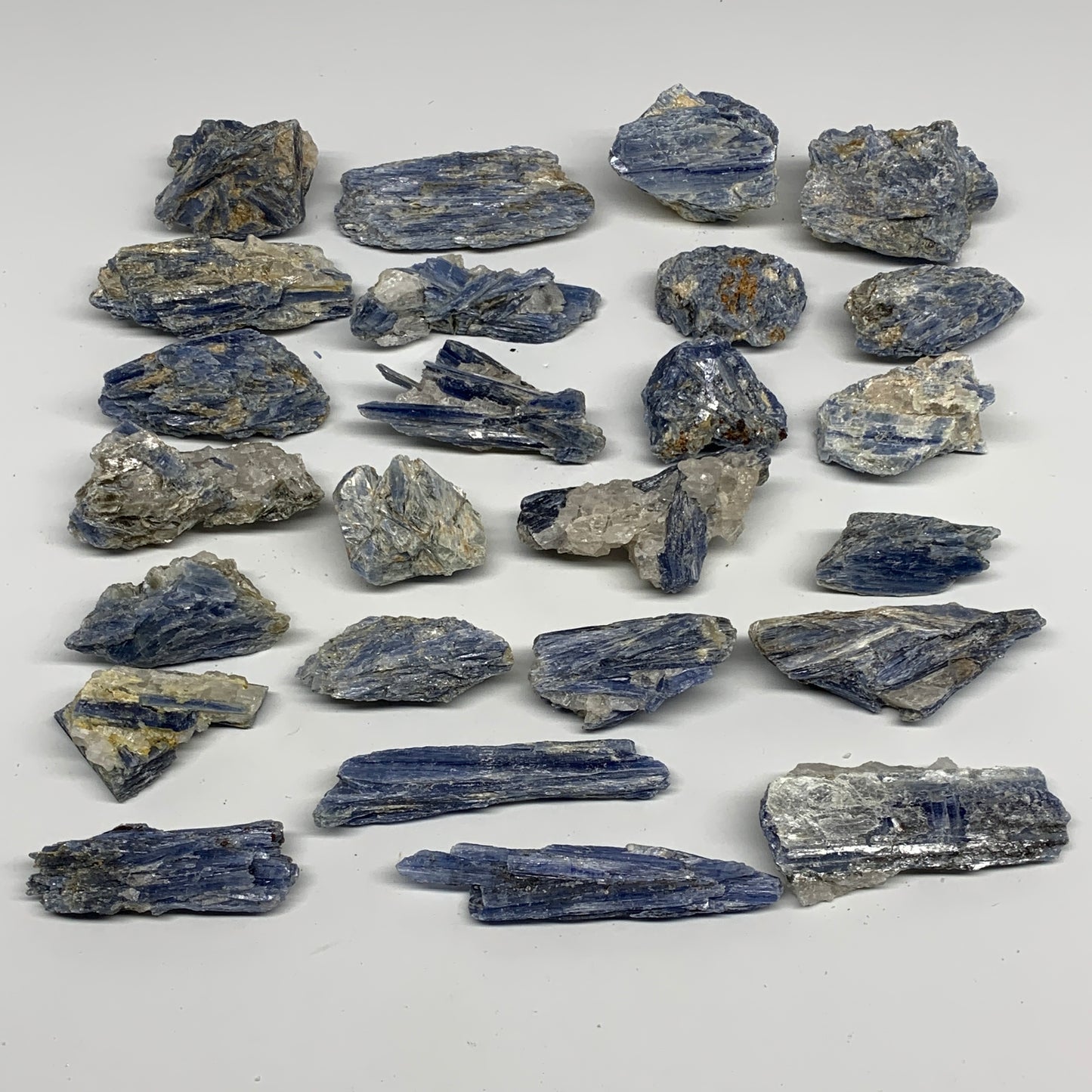 2.2 lbs, 1.8"-3" 25pcs, Rough Raw Blue Kyanite Crystal Minerals Specimens,B28794