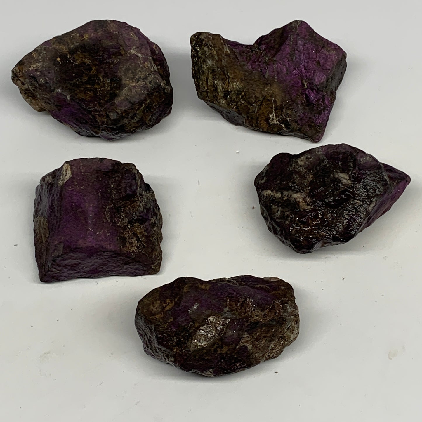 2.2 lbs, 2.3"-3.2", 5pcs, Rough Raw Purpurite Crystal Minerals Specimens,B28796
