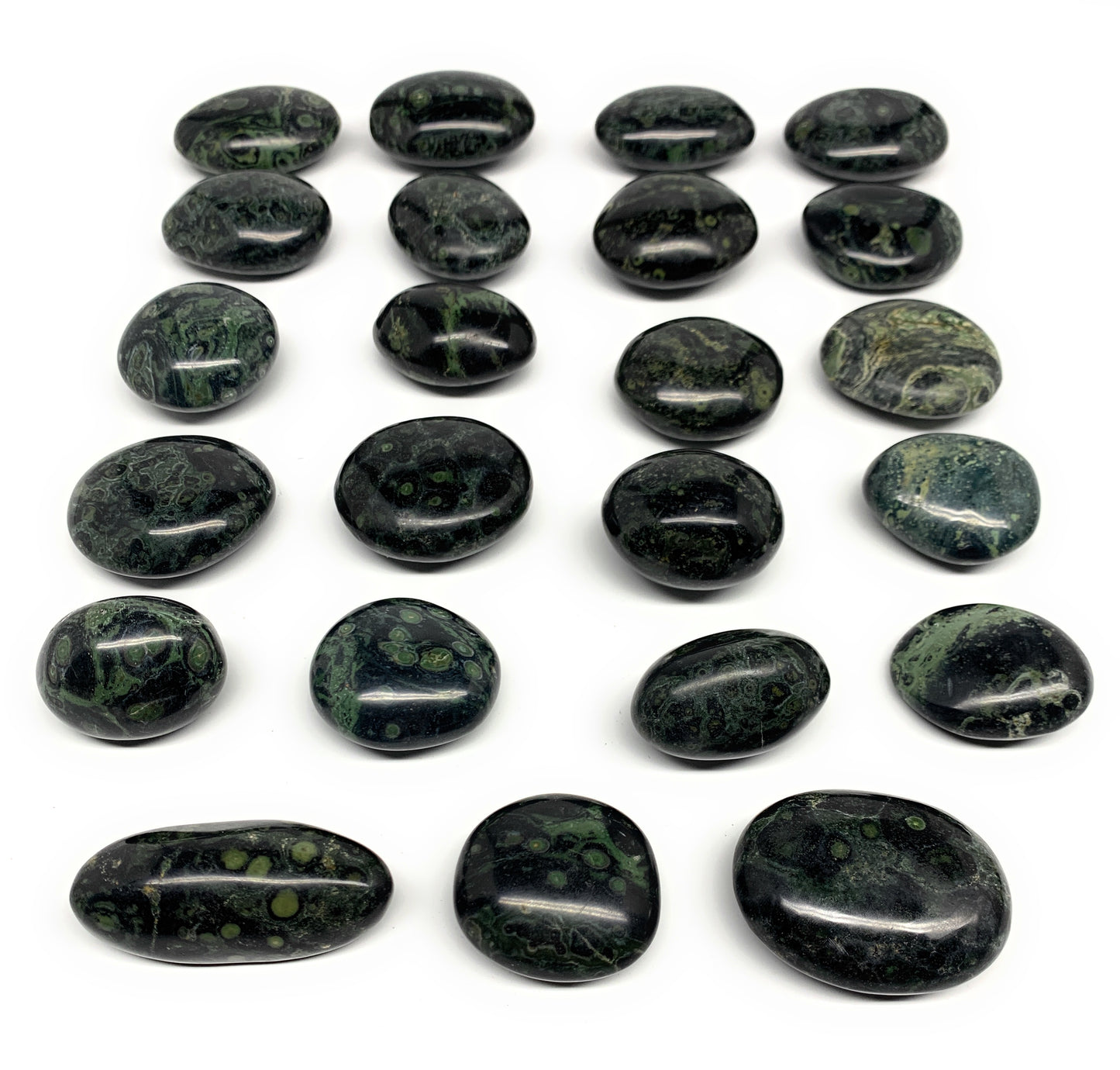 2.2 lbs (1000 Grams), 1.5"-2.1", 20pcs, Small Kambaba Jasper Palm-Stone, B28032