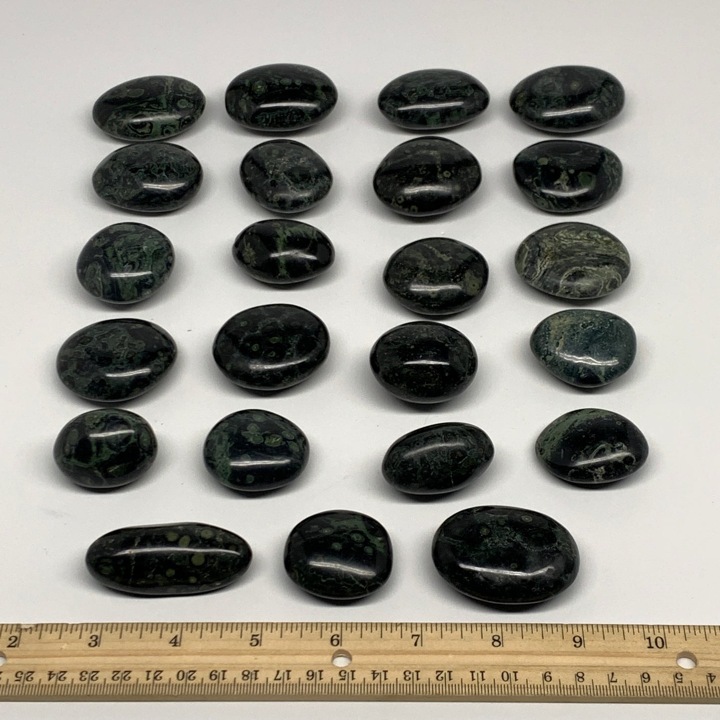 2.2 lbs (1000 Grams), 1.5"-2.1", 20pcs, Small Kambaba Jasper Palm-Stone, B28032