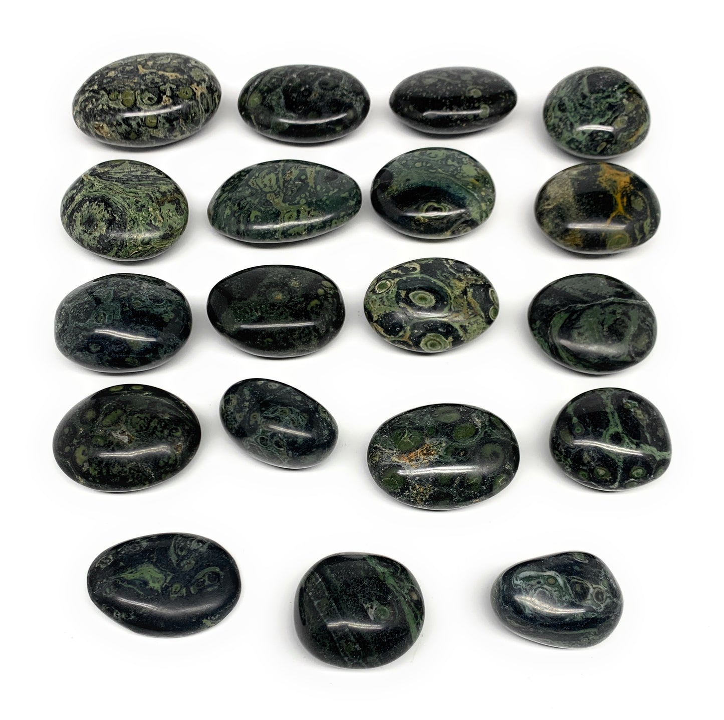 2.2 lbs (1000 Grams), 1.4"-2.4", 19pcs, Small Kambaba Jasper Palm-Stone, B28033