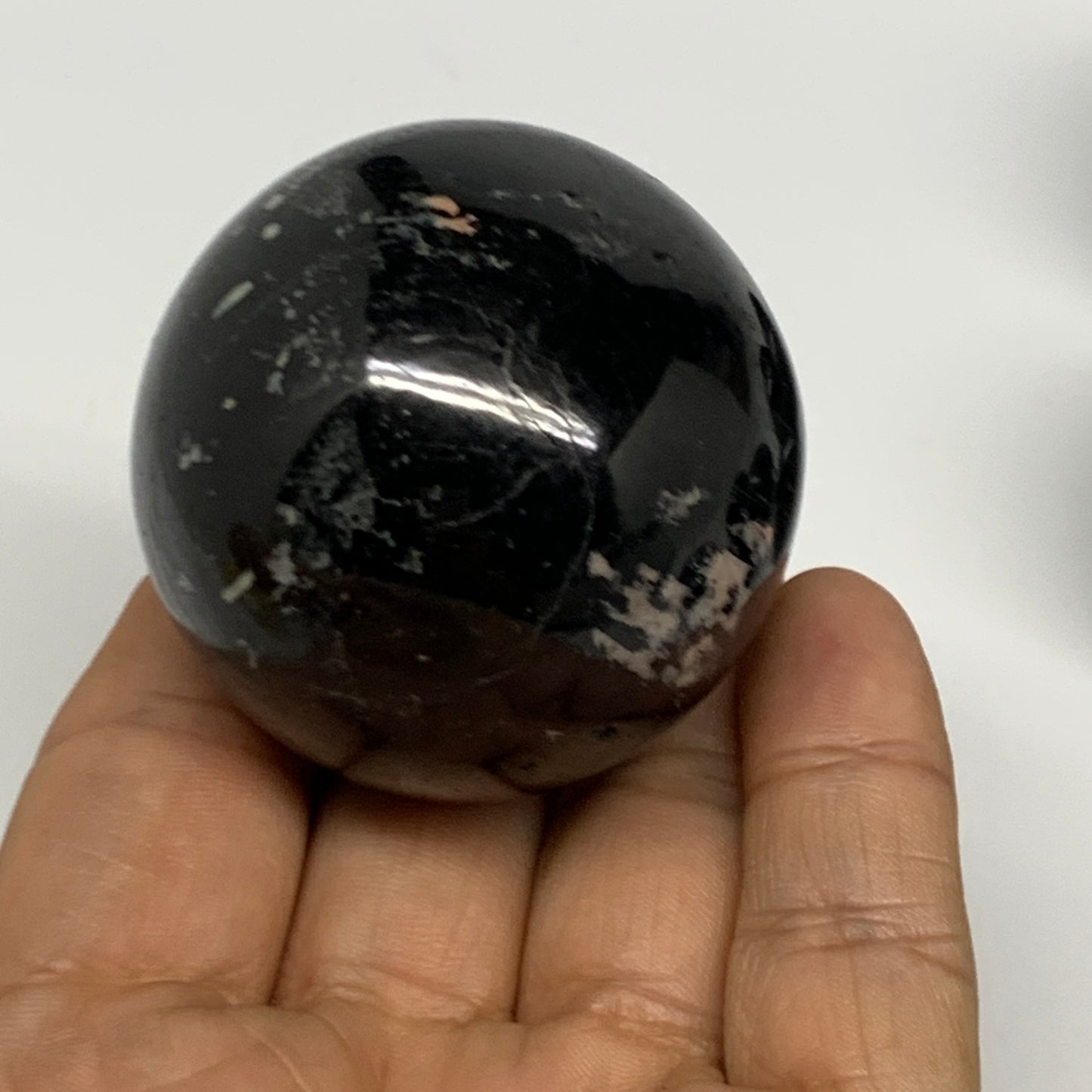 2.35 lbs (1070 Grams), 1.5" - 1.9", 8pcs, Black Tourmaline Spheres @Brazil, B272