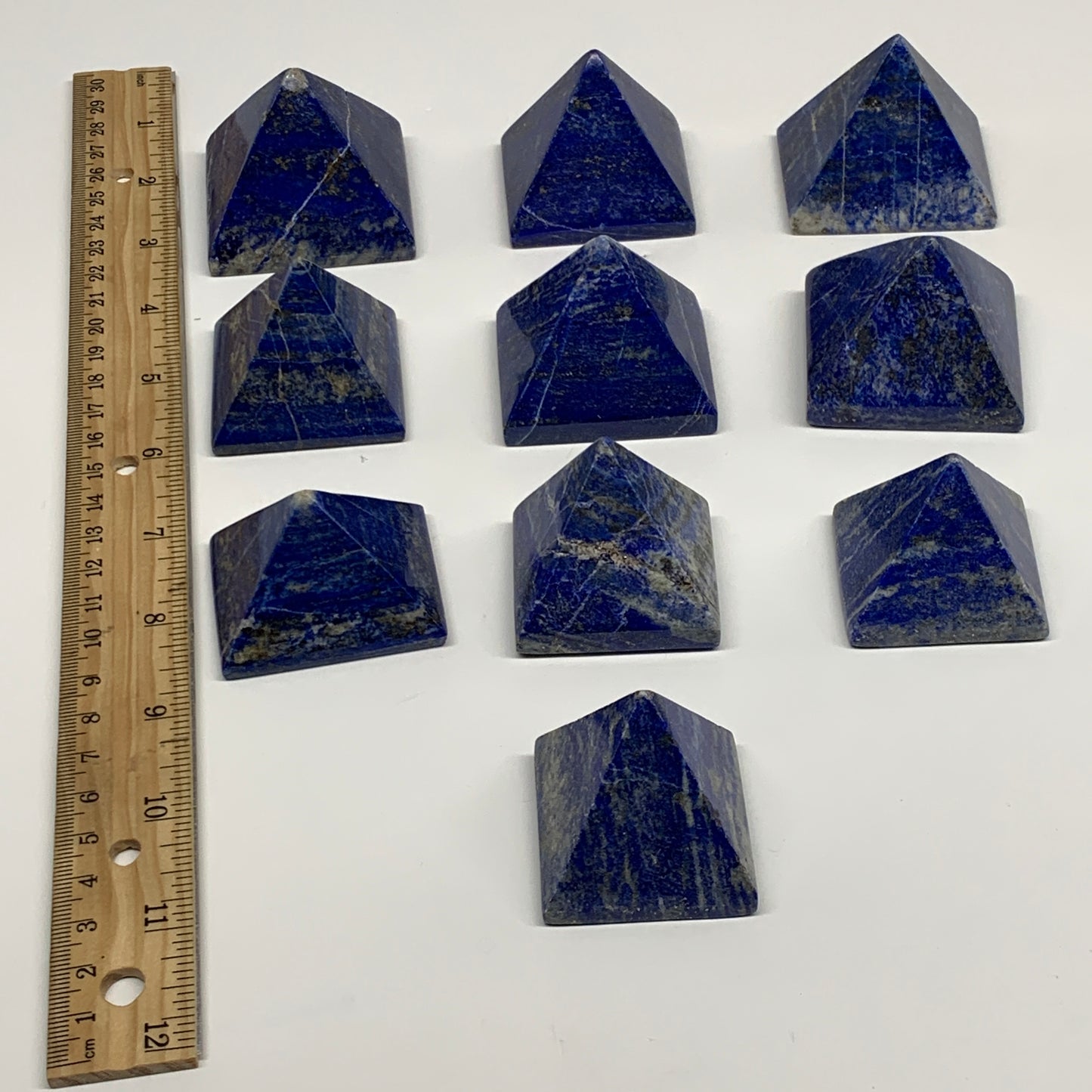 2.2 lbs (1000g),1.4"-1.7", 10pcs,Natural Lapis Lazuli Pyramids @Afghanistan, B29
